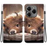 For Tecno Spark 20 Pro 4G Crystal Texture Colored Drawing Leather Phone Case(Calf)