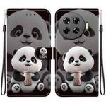 For Tecno Spark 20 Pro+ Crystal Texture Colored Drawing Leather Phone Case(Milk Tea Bear)
