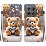 For Tecno Spark 20 Pro+ Crystal Texture Colored Drawing Leather Phone Case(Diamond Bear)