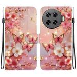 For Tecno Spark 20 Pro+ Crystal Texture Colored Drawing Leather Phone Case(Lantern Butterflies)
