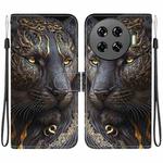 For Tecno Spark 20 Pro+ Crystal Texture Colored Drawing Leather Phone Case(Black Gold Lion)