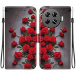 For Tecno Spark 20 Pro+ Crystal Texture Colored Drawing Leather Phone Case(Red Roses)