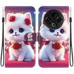 For Tecno Spark 30 4G Crystal Texture Colored Drawing Leather Phone Case(Rose Cat)