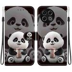 For Tecno Spark 30 Pro Crystal Texture Colored Drawing Leather Phone Case(Milk Tea Bear)