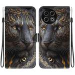 For Tecno Spark 30 Pro Crystal Texture Colored Drawing Leather Phone Case(Black Gold Lion)