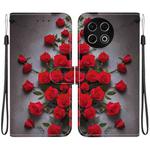 For Tecno Spark 30 Pro Crystal Texture Colored Drawing Leather Phone Case(Red Roses)