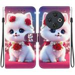 For Tecno Spark 30C 4G Crystal Texture Colored Drawing Leather Phone Case(Rose Cat)