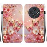 For Tecno Spark 30C 4G Crystal Texture Colored Drawing Leather Phone Case(Lantern Butterflies)
