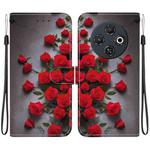For Tecno Spark 30C 4G Crystal Texture Colored Drawing Leather Phone Case(Red Roses)