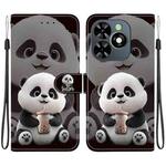 For Tecno Spark Go 2024 / Spark 20 / Spark 20C Crystal Texture Colored Drawing Leather Phone Case(Milk Tea Bear)
