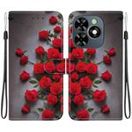 For Tecno Spark Go 2024 / Spark 20 / Spark 20C Crystal Texture Colored Drawing Leather Phone Case(Red Roses)