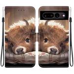 For Google Pixel 7 Crystal Texture Colored Drawing Leather Phone Case(Calf)