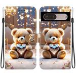For Google Pixel 7 Pro Crystal Texture Colored Drawing Leather Phone Case(Diamond Bear)