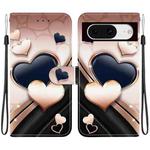 For Google Pixel 8 Crystal Texture Colored Drawing Leather Phone Case(Love Heart)