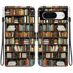 For Google Pixel 8 Crystal Texture Colored Drawing Leather Phone Case(Bookshelf)