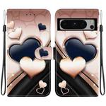 For Google Pixel 8 Pro Crystal Texture Colored Drawing Leather Phone Case(Love Heart)
