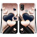 For Nokia C21 Plus Crystal Texture Colored Drawing Leather Phone Case(Love Heart)