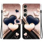 For Sony Xperia 1 VI Crystal Texture Colored Drawing Leather Phone Case(Love Heart)