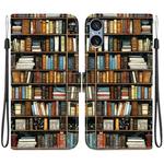 For Sony Xperia 5 V Crystal Texture Colored Drawing Leather Phone Case(Bookshelf)