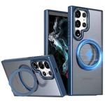 For Samsung Galaxy S23 Ultra 5G kalebol MagSafe Metal Ring Holder Phone Case(Blue)
