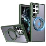 For Samsung Galaxy S23 Ultra 5G kalebol MagSafe Metal Ring Holder Phone Case(Green)