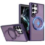 For Samsung Galaxy S23 Ultra 5G kalebol MagSafe Metal Ring Holder Phone Case(Dark Purple)