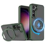 For Samsung Galaxy S23 5G kalebol MagSafe Metal Ring Holder Phone Case(Green)