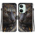 For OnePlus Nord 3 / Ace 2V Crystal Texture Colored Drawing Leather Phone Case(Black Gold Lion)