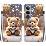 For OnePlus Nord CE4 Crystal Texture Colored Drawing Leather Phone Case(Diamond Bear)