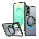 For Samsung Galaxy S25 Edge 5G kalebol MagSafe Metal Ring Holder Phone Case(Green)