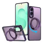 For Samsung Galaxy S25 Edge 5G kalebol MagSafe Metal Ring Holder Phone Case(Dark Purple)