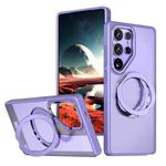 For Samsung Galaxy S25 Ultra 5G kalebol MagSafe Metal Ring Holder Phone Case(Light Purple)