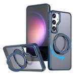 For Samsung Galaxy S24 5G kalebol MagSafe Metal Ring Holder Phone Case(Blue)