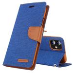 For iPhone 12 mini GOOSPERY CANVAS DIARY Cross Texture Horizontal Flip Leather Case with Card Slots & Wallet & Holder(Blue)