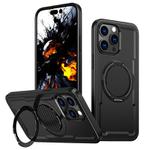 For iPhone 15 Pro kalebol Metal 360 Degree Rotation Holder MagSafe Phone Case(Black)