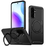 For Samsung Galaxy A17 5G kalebol Metal 360 Degree Rotation Holder MagSafe Phone Case(Black)