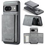 For Google Pixel 7a Fierre Shann 2 in 1 Holder RFID Card Slot Wallet MagSafe Phone Case(Grey)