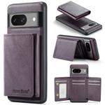 For Google Pixel 7a Fierre Shann 2 in 1 Holder RFID Card Slot Wallet MagSafe Phone Case(Purple)