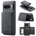 For Google Pixel 8 Pro Fierre Shann 2 in 1 Holder RFID Card Slot Wallet MagSafe Phone Case(Black)