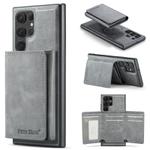 For Samsung Galaxy S24 Ultra 5G Fierre Shann 2 in 1 Holder RFID Card Slot Wallet MagSafe Phone Case(Grey)