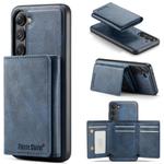 For Samsung Galaxy S23+ 5G Fierre Shann 2 in 1 Holder RFID Card Slot Wallet MagSafe Phone Case(Blue)