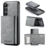 For Samsung Galaxy S23+ 5G Fierre Shann 2 in 1 Holder RFID Card Slot Wallet MagSafe Phone Case(Grey)