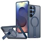 For Samsung Galaxy S25 Ultra 5G kalebol Honeycomb Cooling MagSafe Holder Phone Case(Blue)
