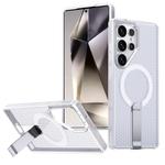 For Samsung Galaxy S24 Ultra 5G kalebol Honeycomb Cooling MagSafe Holder Phone Case(Frosted Transparent)