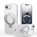 For iPhone 16e Gear-Style Stress Relief 360 Rotation Holder MagSafe Phone Case(White)