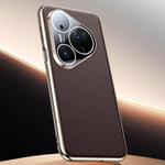For Huawei Pura 80 Ultra 5G Skin Feel Leather Texture Cooling Phone Case(Brown)
