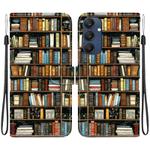 For Samsung Galaxy M35 5G Crystal Texture Colored Drawing Leather Phone Case(Bookshelf)