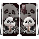For Samsung Galaxy S20 FE Crystal Texture Colored Drawing Leather Phone Case(Milk Tea Bear)