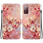 For Samsung Galaxy S20 FE Crystal Texture Colored Drawing Leather Phone Case(Lantern Butterflies)