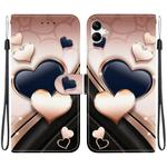 For Samsung Galaxy A04e / F04 / M04 Crystal Texture Colored Drawing Leather Phone Case(Love Heart)